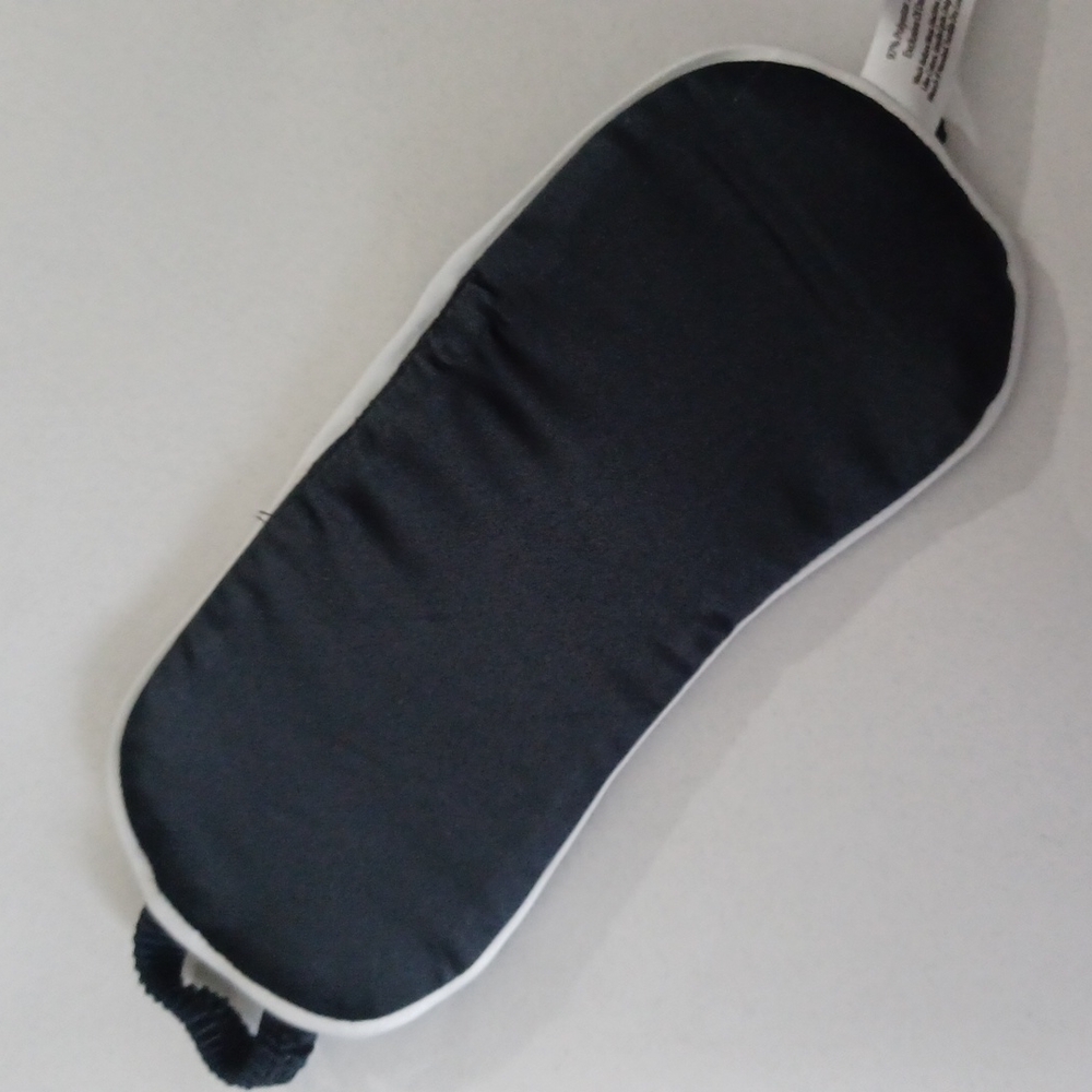 Satin Eye Mask/ Satin Eye Sleep Mask Black with white piping *Free with $20+*